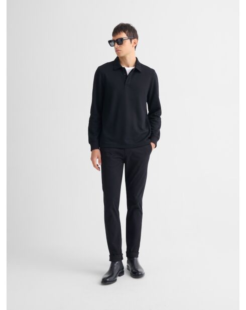 Polo boutonné regular noir
