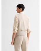 Gilet de costume à carreaux beige clair