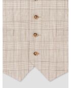 Gilet de costume à carreaux beige clair