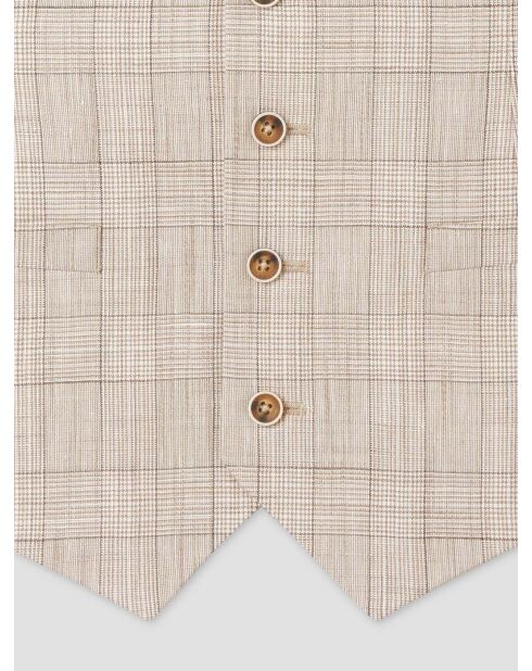Gilet de costume à carreaux beige clair