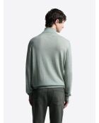 Mandelgrüner Rollkragenpullover aus Merinowolle