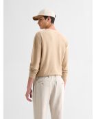 Jersey abotonado de algodón orgánico beige arena