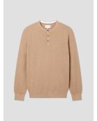 Jersey abotonado de algodón orgánico beige arena