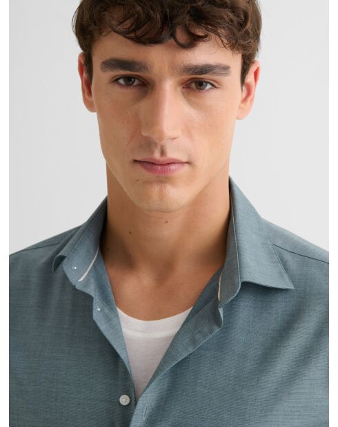 Groen slim shirt