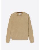 Jersey beige de viscosa certificada con cuello redondo