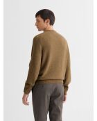 Maglione con scollo a V in misto lana nocciola