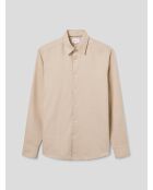Camisa delgada de algodón beige Safari