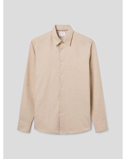 Camisa delgada de algodón beige Safari