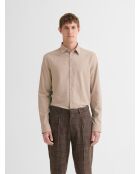 Camisa delgada de algodón beige Safari