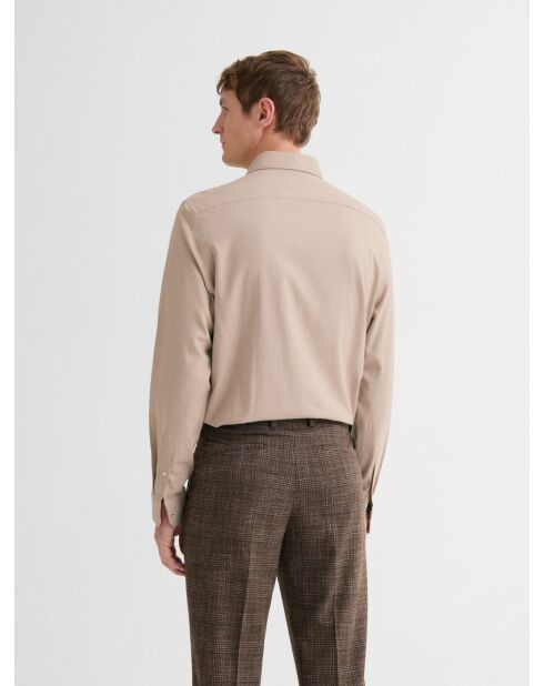 Camisa delgada de algodón beige Safari