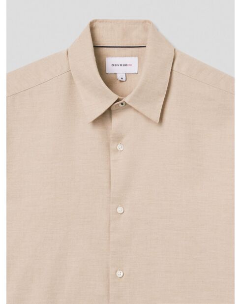 Camisa delgada de algodón beige Safari