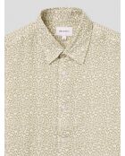 Slank katoenen shirt met amandelgroen patroon 2
