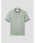 Polo boutonné chiné vert