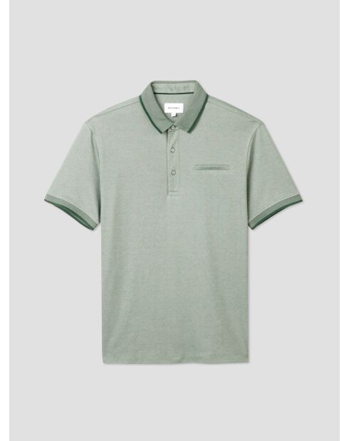 Polo boutonné chiné vert