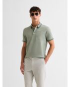 Polo boutonné chiné vert