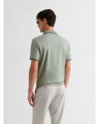Polo boutonné chiné vert