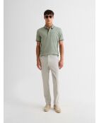 Polo boutonné chiné vert