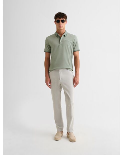 Polo boutonné chiné vert