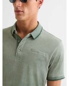 Polo boutonné chiné vert