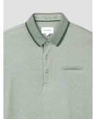 Polo boutonné chiné vert