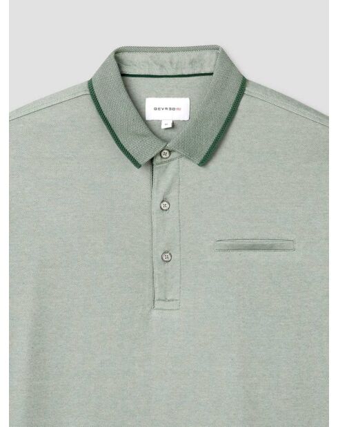 Polo boutonné chiné vert