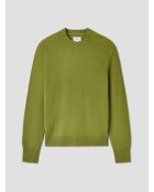 Maglione girocollo in misto lana verde anice