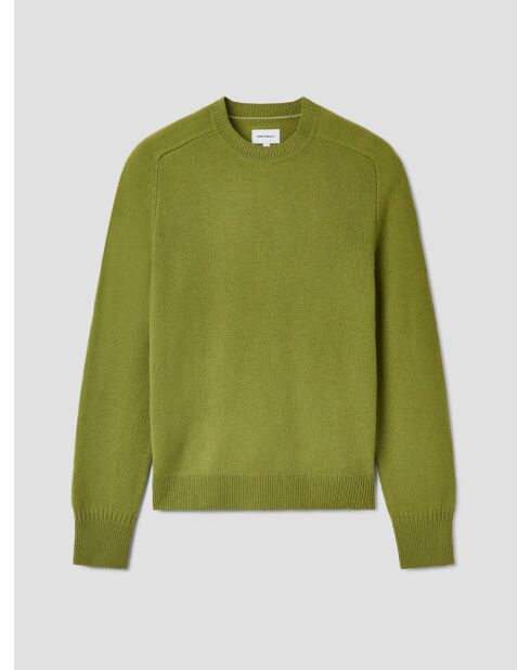 Maglione girocollo in misto lana verde anice