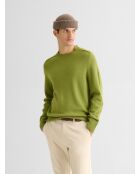 Maglione girocollo in misto lana verde anice