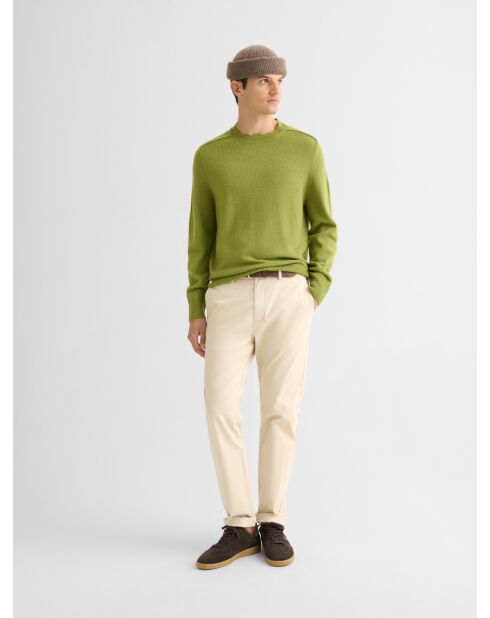 Maglione girocollo in misto lana verde anice