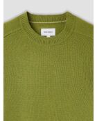 Maglione girocollo in misto lana verde anice