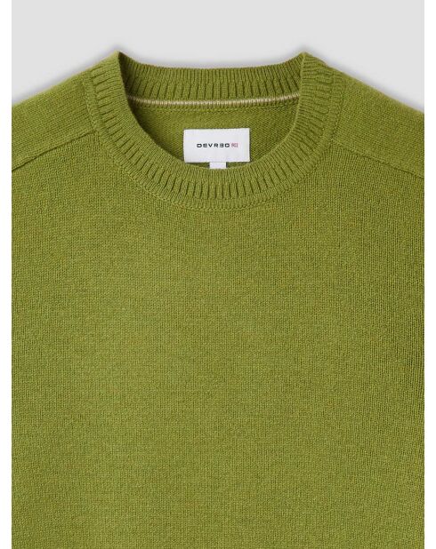 Maglione girocollo in misto lana verde anice