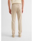 Chino stretch taille élastiquée beige sable