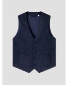 Gilet de costume stretch pied de puce bleu navy