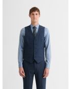 Gilet de costume stretch pied de puce bleu navy