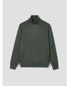 Bronzegrüner Rollkragenpullover aus Jersey