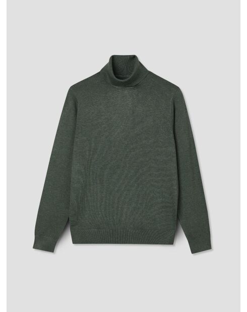 Bronzegrüner Rollkragenpullover aus Jersey