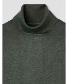 Bronzegrüner Rollkragenpullover aus Jersey