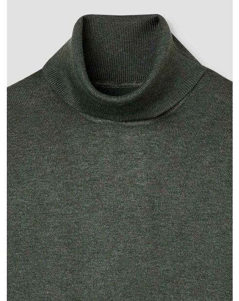Bronzegrüner Rollkragenpullover aus Jersey