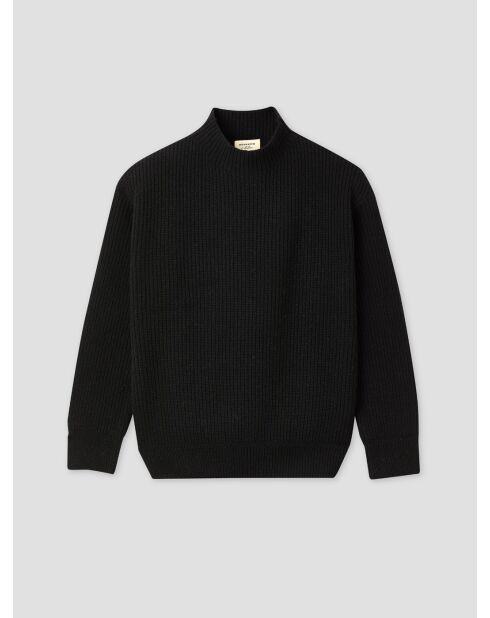 L'Atelier Noir gerippter Pullover mit Trichterausschnitt