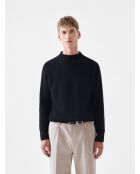 L'Atelier Noir gerippter Pullover mit Trichterausschnitt