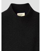 L'Atelier Noir gerippter Pullover mit Trichterausschnitt
