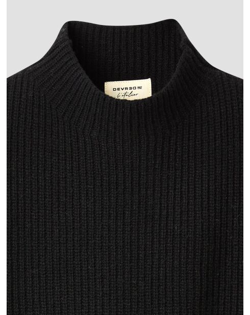 L'Atelier Noir gerippter Pullover mit Trichterausschnitt