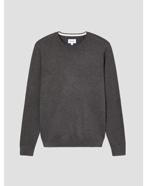 Pull col rond en jersey gris