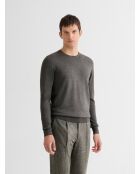 Pull col rond en jersey gris