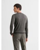 Pull col rond en jersey gris