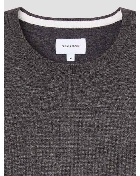 Pull col rond en jersey gris