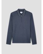 Polo zippé en coton bleu