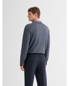 Polo zippé en coton bleu