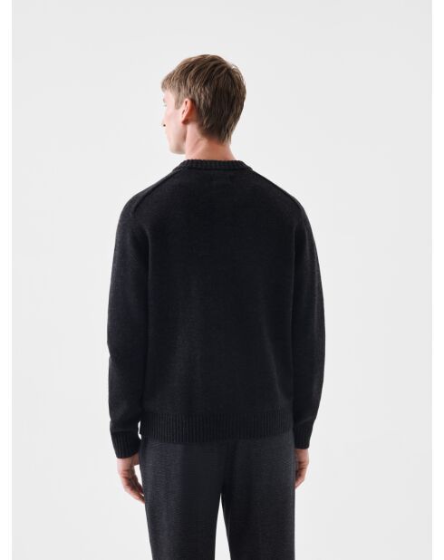 Cardigan boutonné col rond L'atelier anthracite chiné