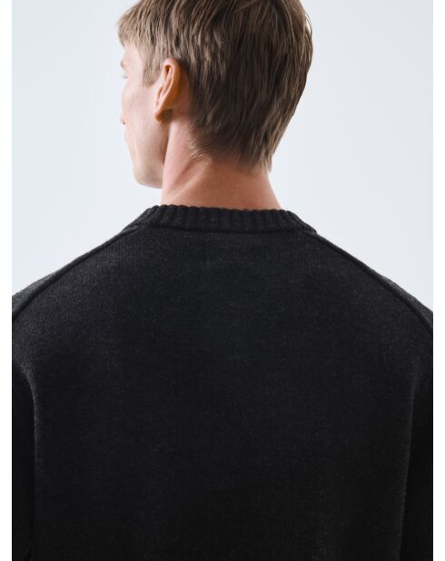 Cardigan boutonné col rond L'atelier anthracite chiné